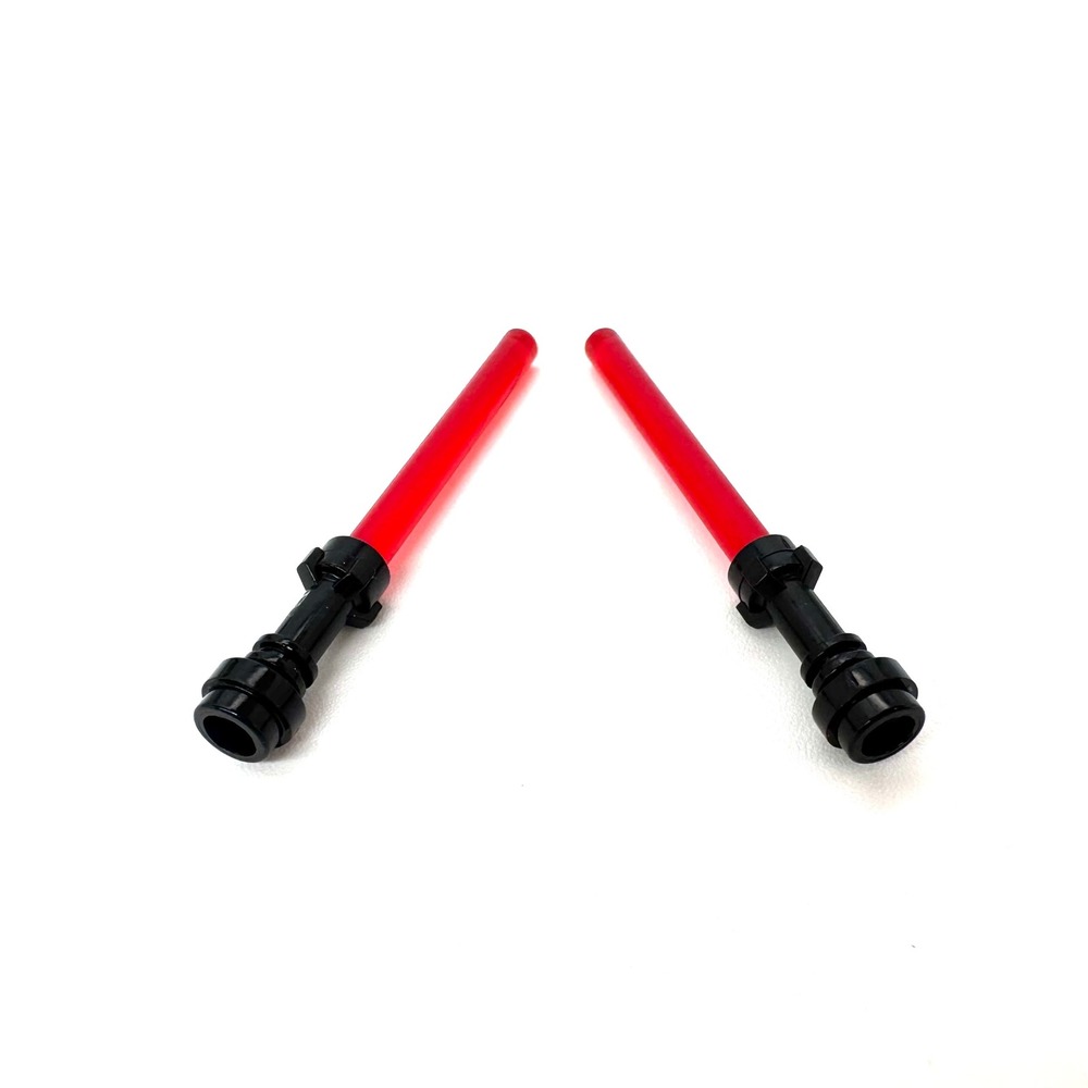 LEGO Star Wars Lightsabers‎ Trans Red Black Hilts 2pc Sith Warrior Minifig 75025